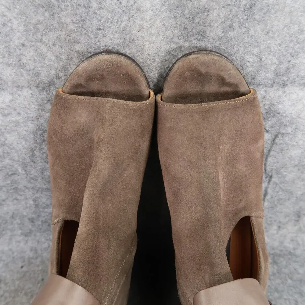 Alberto Fermani Shoes Womens 39 Booties Fashion Leather Cutout Open Toe Brown